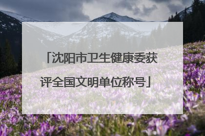 沈阳市卫生健康委获评全国文明单位称号