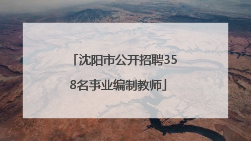 沈阳市公开招聘358名事业编制教师