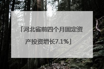 河北省前四个月固定资产投资增长7.1%