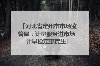 河北省定州市市场监管局：计量服务进市场 计量检定惠民生