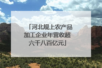 河北规上农产品加工企业年营收超六千八百亿元