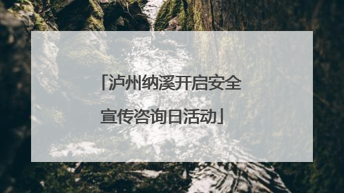 泸州纳溪开启安全宣传咨询日活动