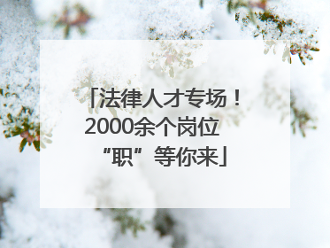 法律人才专场！2000余个岗位“职”等你来