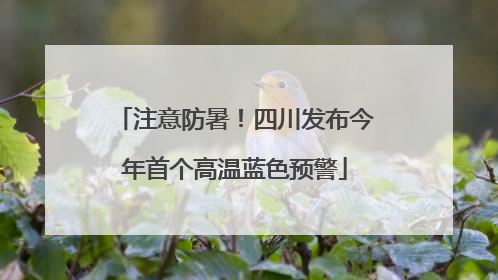 注意防暑！四川发布今年首个高温蓝色预警