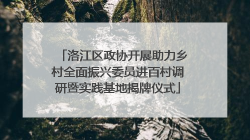 洛江区政协开展助力乡村全面振兴委员进百村调研暨实践基地揭牌仪式