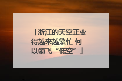 浙江的天空正变得越来越繁忙 何以领飞“低空”
