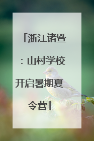 浙江诸暨：山村学校开启暑期夏令营