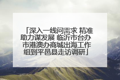 深入一线问需求 精准助力谋发展 临沂市台办 市港澳办商城出海工作组到平邑县走访调研