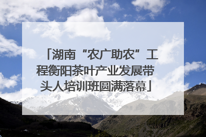 湖南“农广助农”工程衡阳茶叶产业发展带头人培训班圆满落幕