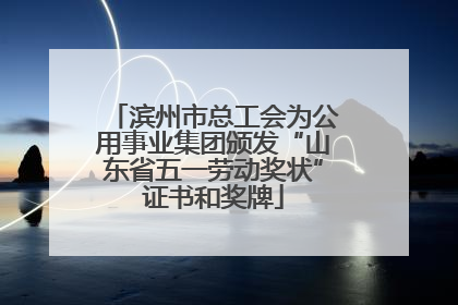 滨州市总工会为公用事业集团颁发“山东省五一劳动奖状”证书和奖牌