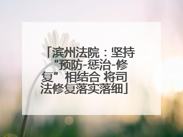 滨州法院：坚持“预防-惩治-修复”相结合 将司法修复落实落细