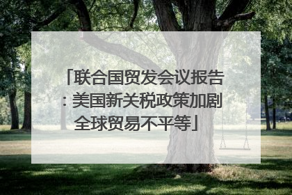 联合国贸发会议报告：美国新关税政策加剧全球贸易不平等