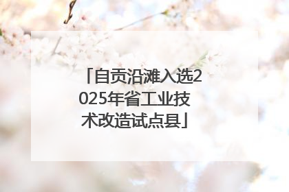自贡沿滩入选2025年省工业技术改造试点县