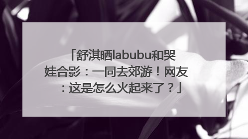 舒淇晒labubu和哭娃合影：一同去郊游！网友：这是怎么火起来了？