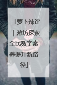 萝卜辣评｜潍坊探索全民数字素养提升新路径