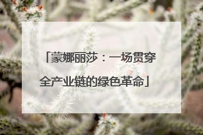 蒙娜丽莎：一场贯穿全产业链的绿色革命
