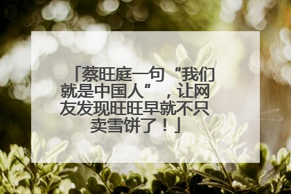 蔡旺庭一句“我们就是中国人”，让网友发现旺旺早就不只卖雪饼了！