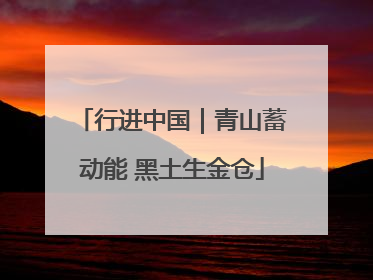 行进中国｜青山蓄动能 黑土生金仓