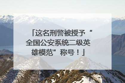 这名刑警被授予“全国公安系统二级英雄模范”称号！
