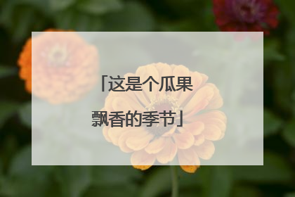 这是个瓜果飘香的季节