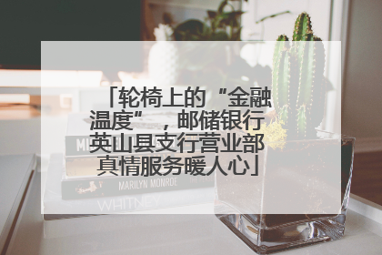 轮椅上的“金融温度”，邮储银行英山县支行营业部真情服务暖人心
