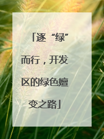 逐“绿”而行，开发区的绿色嬗变之路