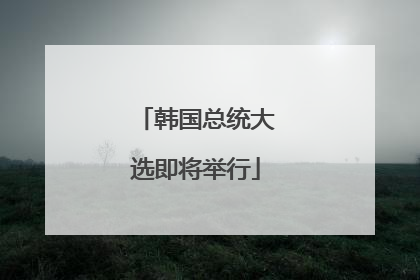 韩国总统大选即将举行