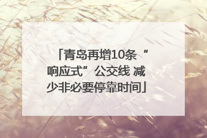 青岛再增10条“响应式”公交线 减少非必要停靠时间
