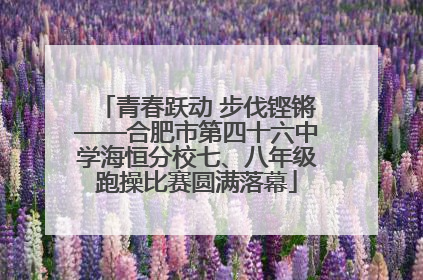 青春跃动 步伐铿锵——合肥市第四十六中学海恒分校七、八年级跑操比赛圆满落幕