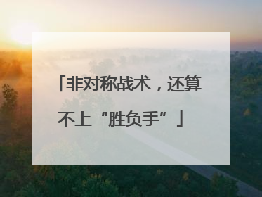 非对称战术，还算不上“胜负手”