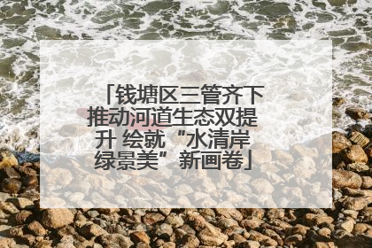 钱塘区三管齐下推动河道生态双提升 绘就“水清岸绿景美”新画卷