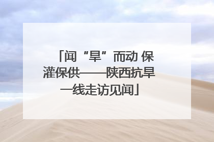闻“旱”而动 保灌保供——陕西抗旱一线走访见闻