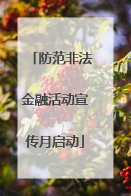 防范非法金融活动宣传月启动