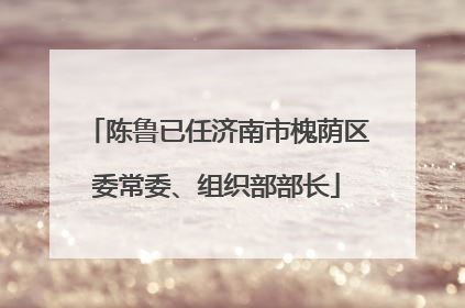 陈鲁已任济南市槐荫区委常委、组织部部长