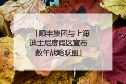 顺丰集团与上海迪士尼度假区宣布数年战略联盟