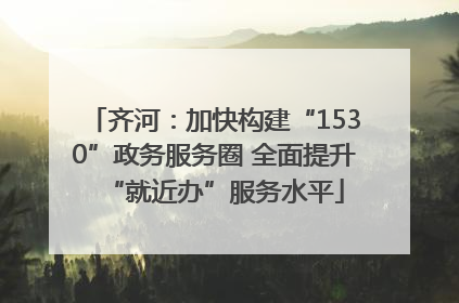 齐河：加快构建“1530”政务服务圈 全面提升“就近办”服务水平