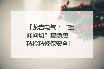 龙岩电气：“望闻问切”查隐患 精检精修保安全