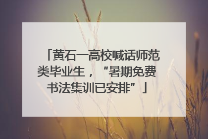 黄石一高校喊话师范类毕业生，“暑期免费书法集训已安排”