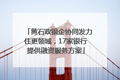 黄石政银企协同发力住更领域，17家银行提供融资服务方案