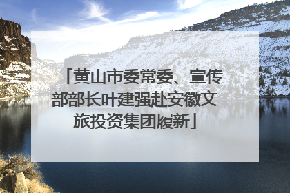 黄山市委常委、宣传部部长叶建强赴安徽文旅投资集团履新