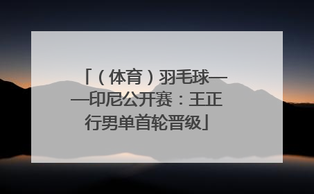 （体育）羽毛球——印尼公开赛：王正行男单首轮晋级