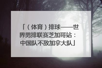 （体育）排球——世界男排联赛芝加哥站：中国队不敌加拿大队