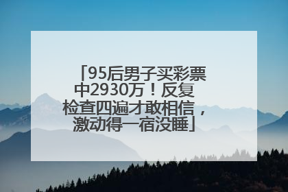 95后男子买彩票中2930万！反复检查四遍才敢相信，激动得一宿没睡